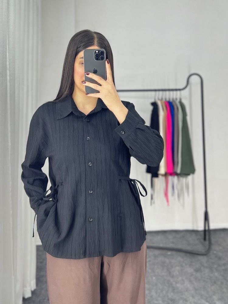شومیز بندی خنک و ریزشی ترند تابستانی  nr راه راه درجه یک مدل خاطره