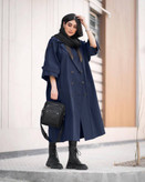 بارونی بلند کتان تی سی ضد آب آستردار مدل آنیش