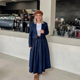 ست دو تیکه کت و دامن مخمل کبریتی درجه یک ترند و مزونی مدل یلدا
