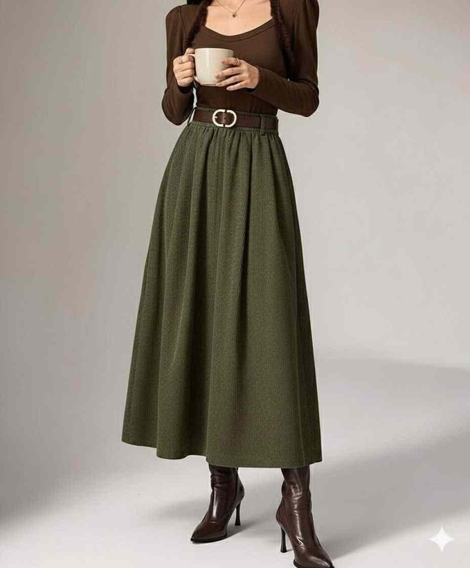 دامن مخمل کبریتی درجه یک ترند و مزونی پاییزه مدل دلبر